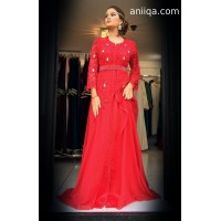 Caftan marocain moderne rouge Sara