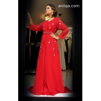 Caftan marocain moderne rouge Sara