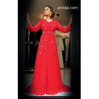 Caftan marocain moderne rouge Sara