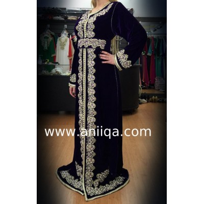 Caftan velours violet Salma