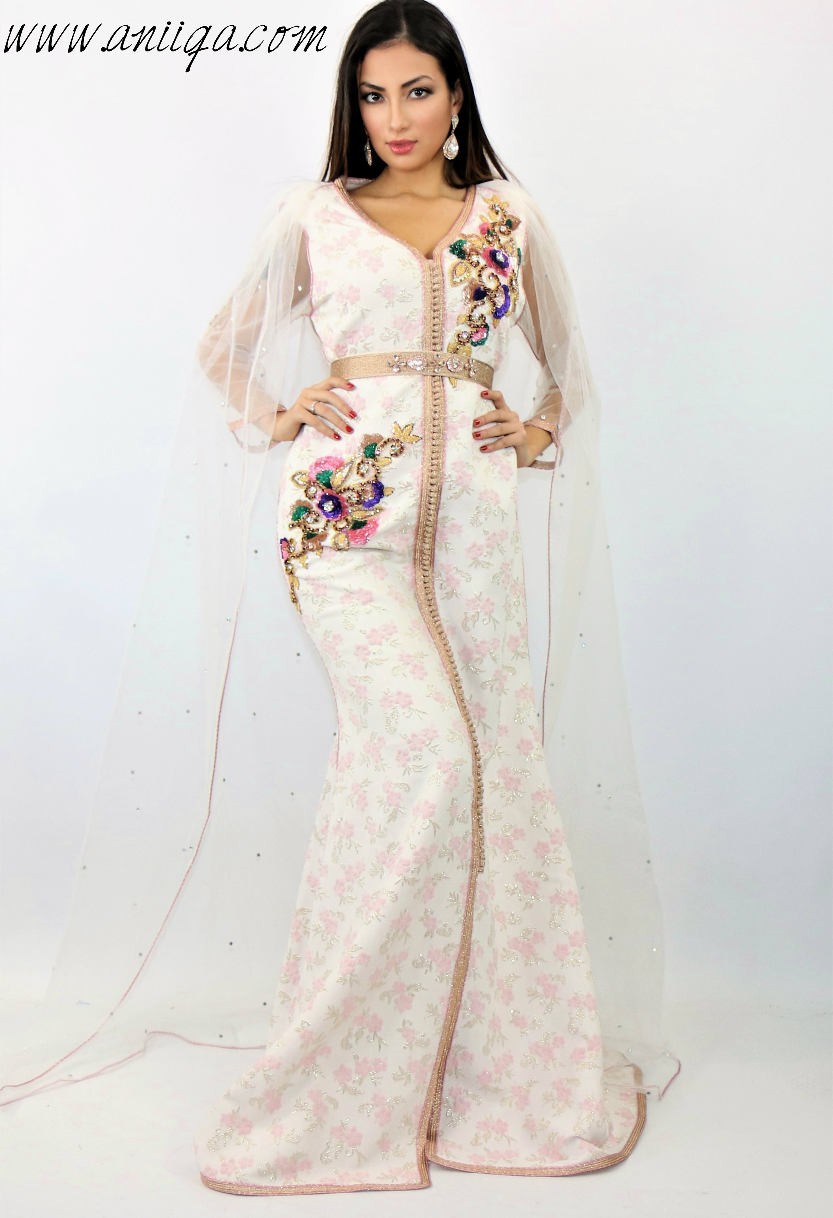 caftan brocard rose