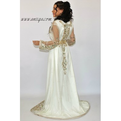 Takchita blanche sari marocain